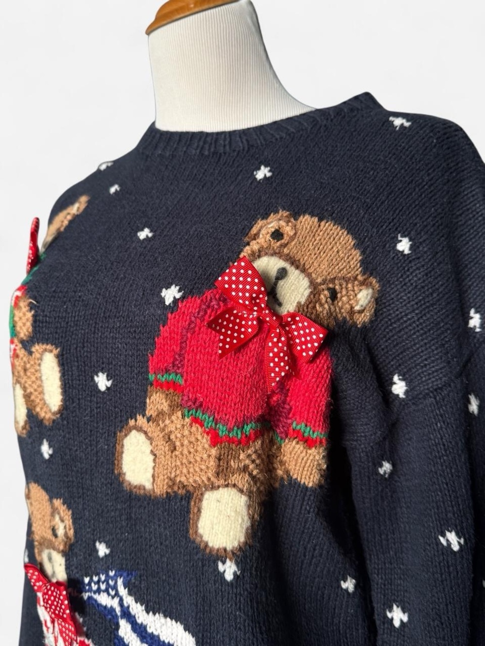 Marisa Christina Teddy Bear Hand Knit Sweater